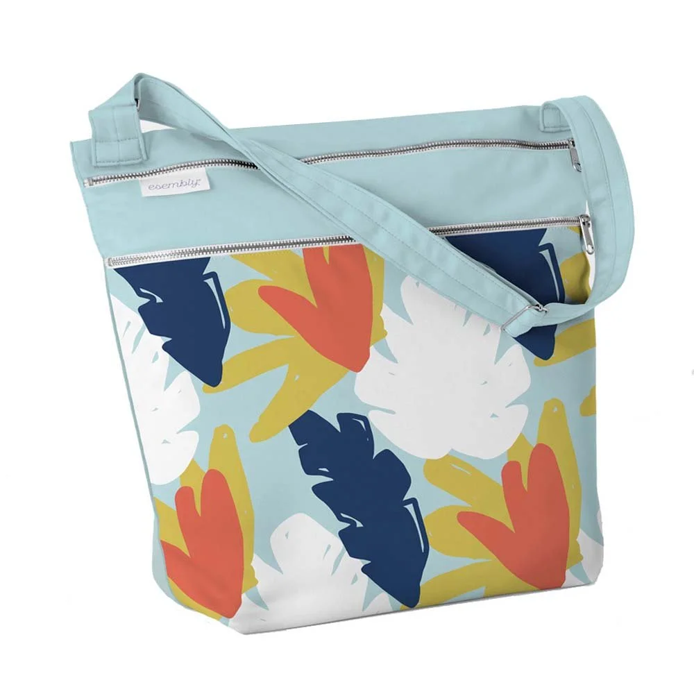 Cloud island floral top tote diaper bag